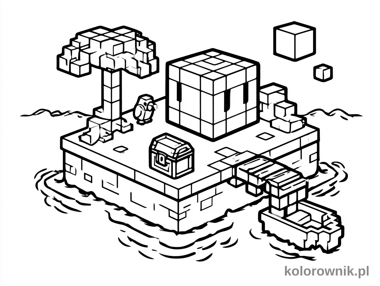 Minecraft kolorowanka do druku nr 9 kolorowanka do druku dla dzieci