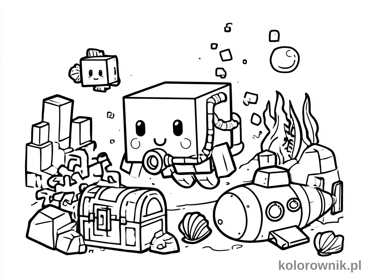 Minecraft kolorowanka do druku nr 12 kolorowanka do druku dla dzieci