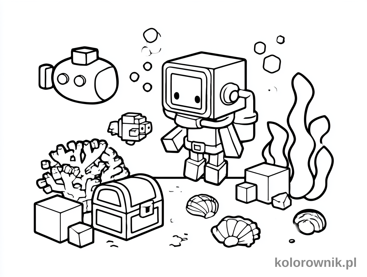 Minecraft kolorowanka do druku nr 13 kolorowanka do druku dla dzieci