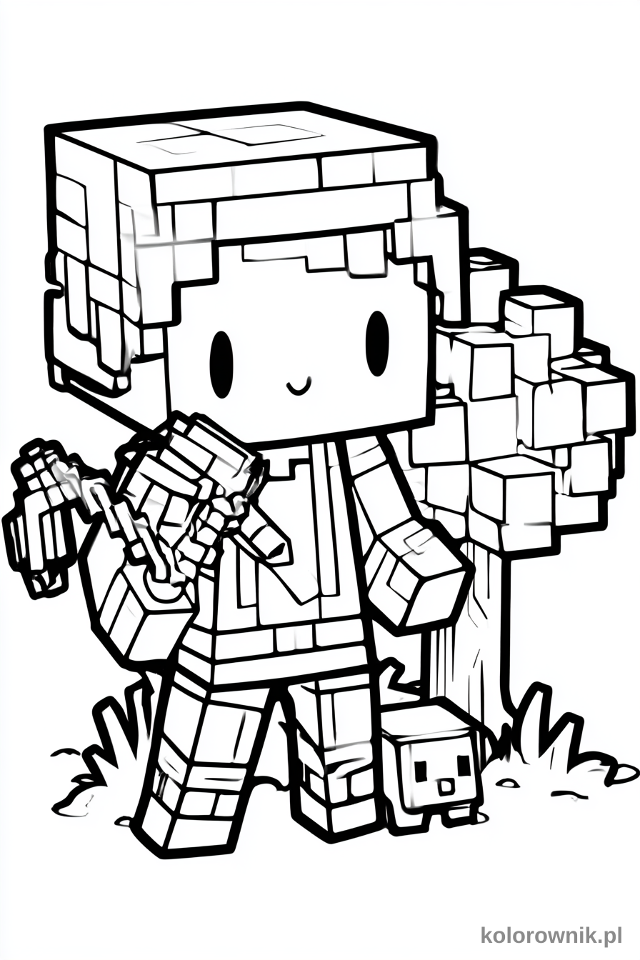 Minecraft kolorowanka do druku nr 21 kolorowanka do druku dla dzieci
