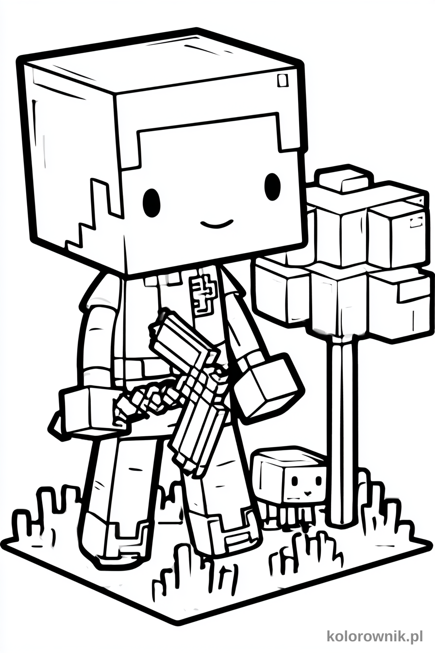 Minecraft kolorowanka do druku nr 23 kolorowanka do druku dla dzieci